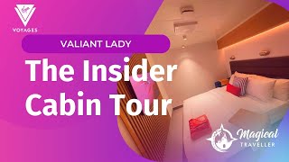 Virgin Voyages  Valiant Lady Insider Cabin Tour  11342M [upl. by Nauqan]