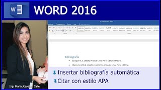 CÓMO INSERTAR BIBLIOGRAFÍA AUTOMÁTICA EN WORD CÓMO CITAR EN FORMATO APA [upl. by Brantley]