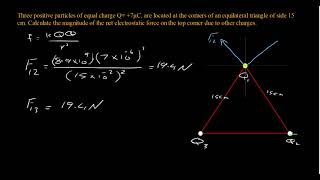 Coulombs Law 5 Equilateral Triangle [upl. by Aneev917]