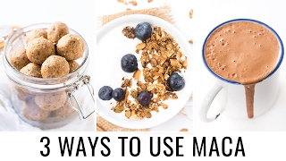 HOW TO USE MACA POWDER  3 healthy recipes [upl. by Aitital]