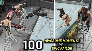 WWE 2K19 Top 100 Awesome Moments vs Epic Fails WWE 2K24 Countdown [upl. by Arundell]