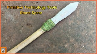 Primitive Technology Tools  How To Make Stone Spear [upl. by Idihc]