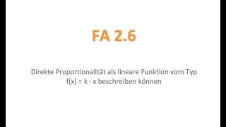 FA 26  Direkte Proportionalität [upl. by Dippold976]