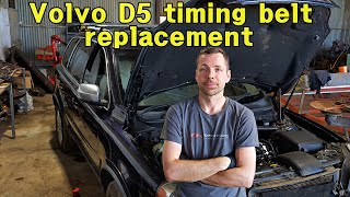 Volvo D5 Timing Belt replacement XC90XC70V70S60 [upl. by Nedaj]