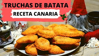 TRUCHAS DE BATATA CANARIAS  POSTRE CANARIO [upl. by Namialus657]