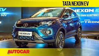 Tata Nexon EV and facelift Walkaround  First Look  Autocar India [upl. by Thetos]