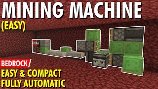 120 EASY AFK Automatic MINING MACHINE Bedrock  Minecraft [upl. by Basilius120]