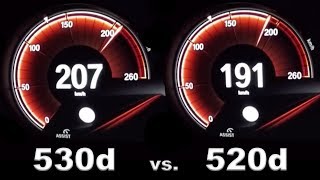 2017 BMW 530d vs 520d G30  Acceleration Sound 0200 kmh  APEX [upl. by Luhey]