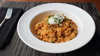 OnePot Chicken amp Sausage Orzo  Fast amp Easy Pasta Recipe [upl. by Ysiad75]