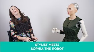 Sophia the robot Interview Sophia the robot answers Stylists philosophical questions [upl. by Artinahs]