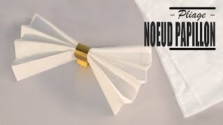 Pliage de serviette Noel Nœud papillon eventail [upl. by Sheeree]