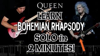 HOW TO PLAY Queens Bohemian Rhapsody Guitar Solo with Tabs Direct and Concise [upl. by Nyrret]