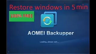 How to create a bootable AOMEI USB device and restore windows from previous back up [upl. by Olyhs]