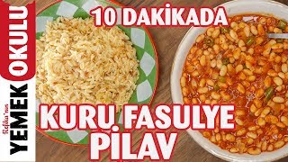 10 Dakikada Hazır Kolay Kuru Fasülye  Pilav Tarifi [upl. by Mell]