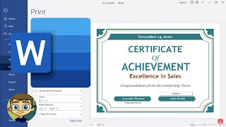 Creating a Certificate in Microsoft Word [upl. by Adiaj]