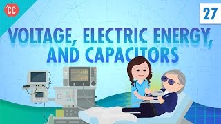 Voltage Electric Energy and Capacitors Crash Course Physics 27 [upl. by Einaffyt]