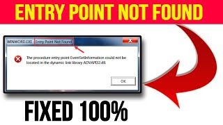 The Procedure Entry Point Not Found Dynamic Link Library Error Fixing In Windows 10  11 [upl. by Ynottirb580]