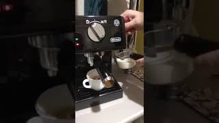 Delonghi ECP 3121 mini review making cappuccino [upl. by Nador576]