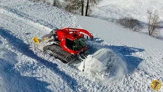 PistenBully 600  Winter Wonderland  Samnaun  Ischgl  Radlader CAT  Drone [upl. by Aerdnu]