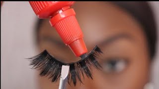 Easy Eyelash Tutorial  How To Apply Strip Lashes [upl. by Vanni]