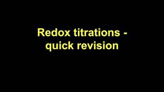 Quick Revision  Redox titrations [upl. by Rondon]