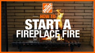 How To Start a Fireplace Fire  The Home Depot [upl. by Brenda]