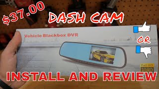 AmazonDash cam install and review 1080p dual camera rear view mirror display [upl. by Sandi764]