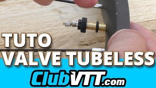 Tubeless vtt  Montage valve TUBELESS avec joint torique  585 [upl. by Ylrebmic852]