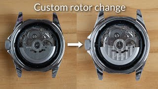 Replacing Seiko rotor with a custom rotor  Seiko mod series [upl. by Akenom]