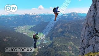 Climbing 700 m Above The Abyss Stairway To Heaven In Austria  Axel On The Edge [upl. by Vinn24]