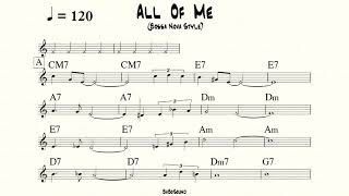 All Of Me Bossa Nova Style Backing Track BPM 120 [upl. by Cordelia]