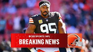 Myles Garrett requests trade from Cleveland Browns reigning DPOY  NFL Insider reaction [upl. by Ellehsal297]