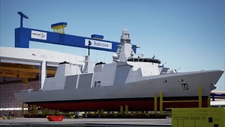 The first Type 31 frigates will launch from the new construction hall under construction at Rosyth [upl. by Mialliw]