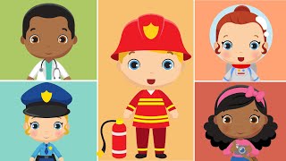 Jobs and Occupations  Vocabulary for Kids in English and Spanish [upl. by Oniratac]