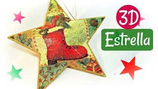 Como hacer ESTRELLAS 3D fácil Manualidades de Navidad [upl. by Nahta]