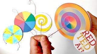 Easy Paper Spinners  STEAM Color Theory Paper Crafts [upl. by Myrtie]