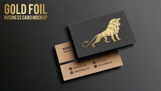 How to Create Gold Foil Business Card Mockup  Metallic Foil Logo Mockup  Adobe Photoshop CC [upl. by Marty885]