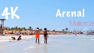 4K⛱Arenal Beach Playa de Palma Mallorca 2021August [upl. by Nednerb]