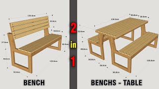 HOW TO MAKE A FOLDING TABLE BENCH [upl. by Nowell]