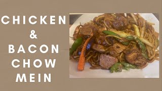 Chicken Chow Mein Recipe  with bacon  Better than takeout [upl. by Lou942]