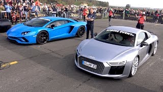 Audi R8 V10 Plus vs Lamborghini Aventador S [upl. by Elokcin]