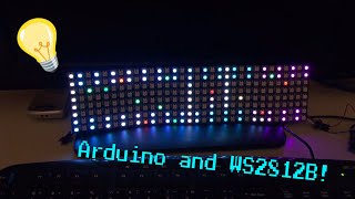 Arduino WS2812B 32x8 RGB LED flexible matrix test [upl. by Oenire]