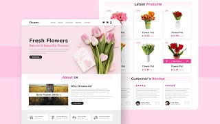 Create A Responsive ECommerce Flower Shop Website Design Using Pure HTML amp CSS Only [upl. by Lorak]