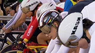 Womens Keirin Final  2014 Track Cycling World Cup  London [upl. by Laubin495]