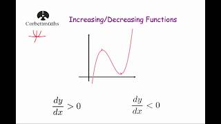 Increasing and Decreasing Functions  Corbettmaths [upl. by Kulda]