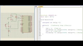 Embedded C programming  LED blinking  Microcontroller AT89S52 [upl. by Uon]