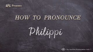 How to Pronounce Philippi Real Life Examples [upl. by Fleeman]