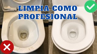 LIMPIEZA PROFESIONAL  COMO LIMPIAR EL INODORO RAPIDO FACIL Y EFICIENTE [upl. by Tjon]