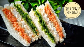 Independence Day Special  Tri Colour Sandwich Recipe  Tiranga Sandwich Recipe  Sandwich Recipe [upl. by Checani947]