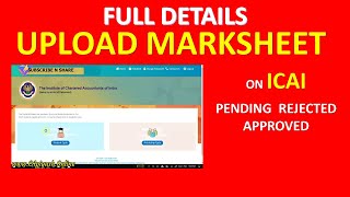 How to upload class 12 marksheet on ICAI  Issues and problem of rejected pending and not approved [upl. by Anaiek]